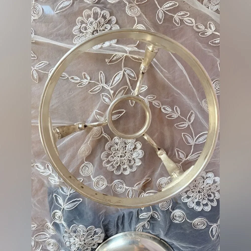 Elegant Silver Fondue Serveware Dish